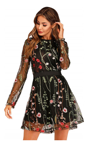 Vestidos Elegantes Bohemio Bordados Floreados Para Mujer