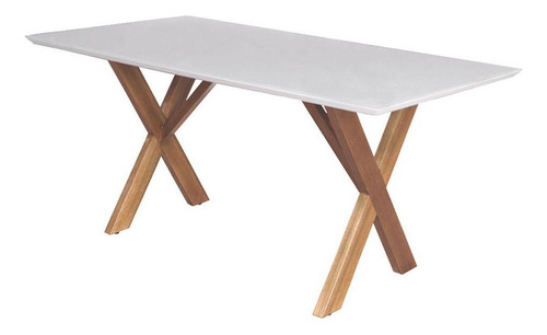 Conjunto Sala De Jantar 6 Cadeiras Em Linho Off White, Mel