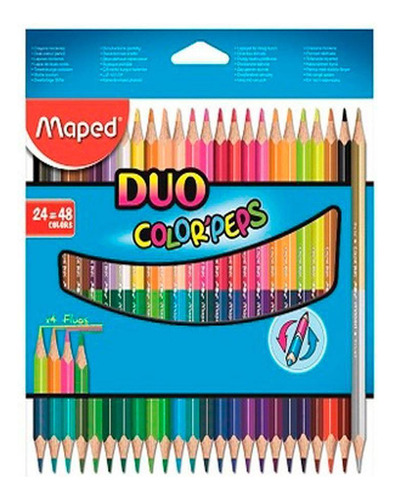 Lápis De Cor Maped 24/48 - Duo Color' Peps