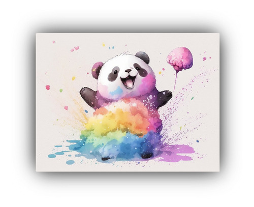 Arte De Pared Alta Calidad Pandas Exclusivo 50x40cm