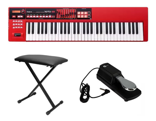 Kit Teclado Sintetizador Roland Xps10 Rd Banqueta E Pedal