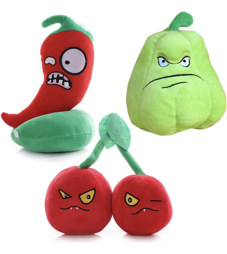 Aa Juego De 3 Piezas De Plantas De Chile De Peluche Pvz,