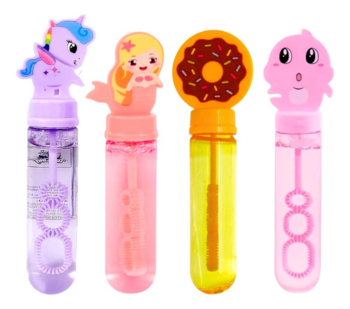 Kit 4 Bastão Bolinha Bola De Sabão Sortidas Colorida Atacado Cor Menina