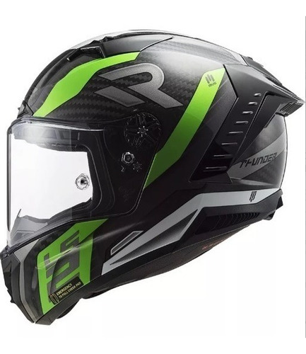 Casco Integral Moto Ls2 Ff805 Thunder C Supra Verde Blanco