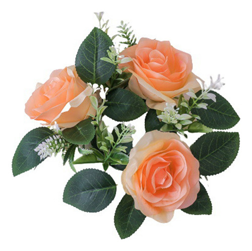 Vela M Rose Con Forma De Corona De Flores De Seda Artificial