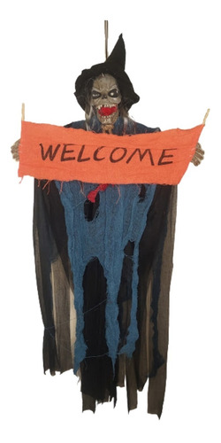 Imagem 1 de 3 de Bruxa Caveira Halloween Esqueleto Welcome Assustador Festa