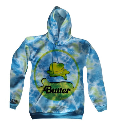 Sudadera Con Gorro Logo Bts Kpop Tie Dye Unisex