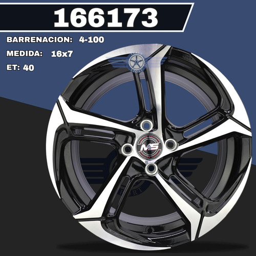 4 Rines 16 Deportivos 4-100 Beat Spark Sonic Aveo Vw Versa Machine Black