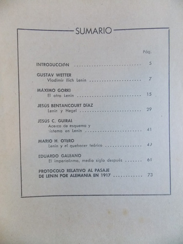 Cuadernos De Marcha Nº 36, 1970, Lenin ,3ce5