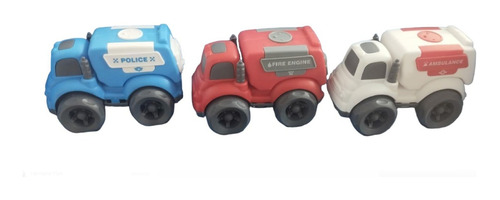 Pack 3 Mini Camiones ,kinetic Truck, Bombero,policia,ambula