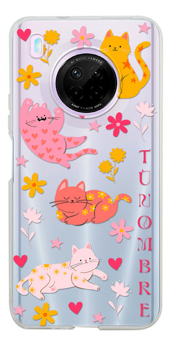 Funda Para Huawei Para Mujer Gatitos Rosas Personalizado