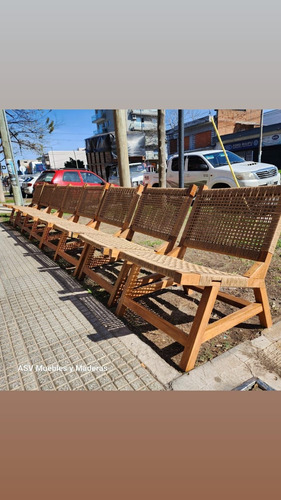 Sillon Poltrona Tejido Madera Nativa Dura Moderno Reforzada