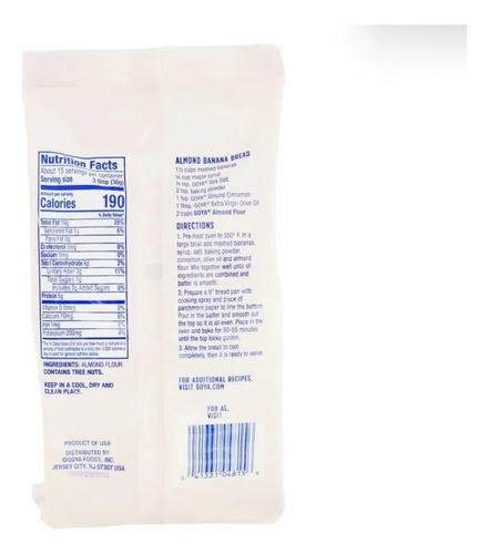 Goya Harina De Almendras 454g Sin Gluten / Kosher