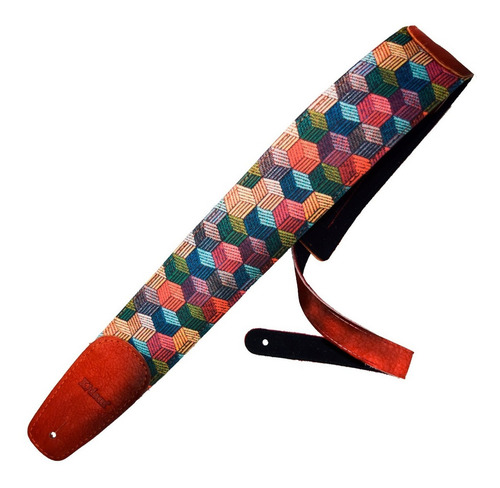 Elegance Tahalí Strap Para Guitarra O Bajo En Piel Cubos