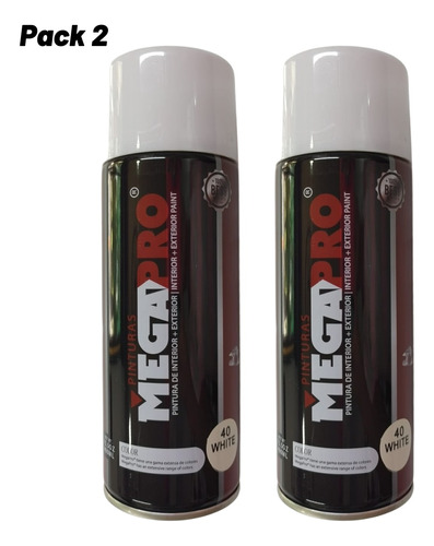 Spray Pintura Blanco Brillante 400 Ml Mega Pro Pack 2 Latas 