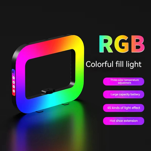 Luz De Anillo Rgb Recargable Para Fotografía Para Selfies, C