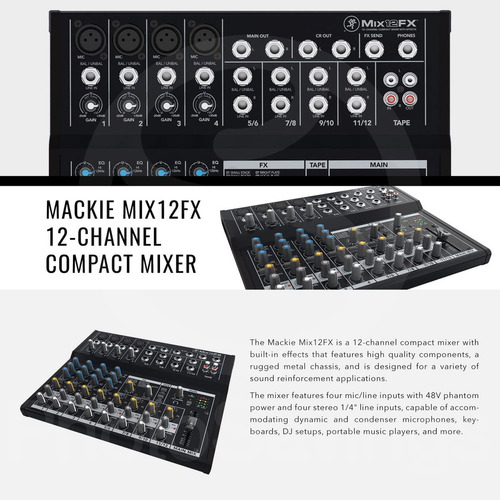 Mackie Mix Series Mix12fx Mezclador Compacto De 12 Canales Y L/m