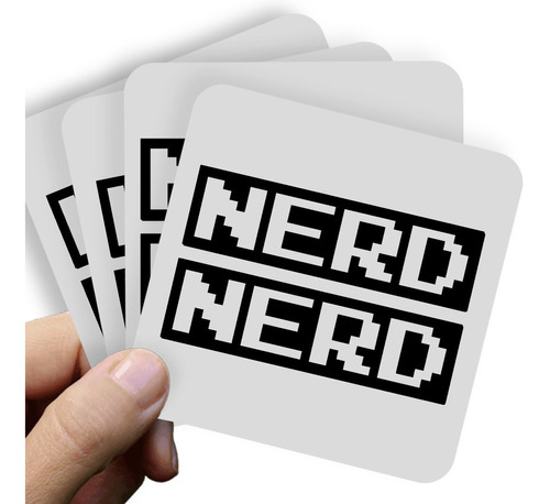 Adesivo Kit C/4 - 10x6cm - Nerd Nerd Geek