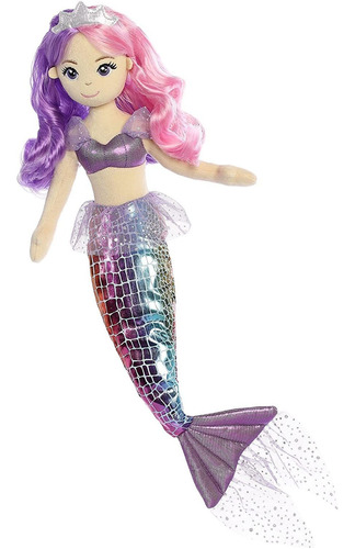 World Sea Sparkles Rainbow Mermaid Sea Iris Peluche, 18...