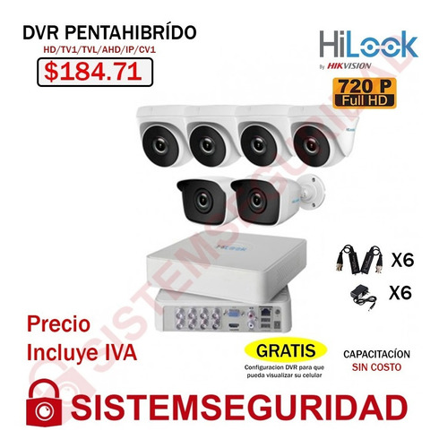 Imagen 6 de 10 de Kit 2 6 8 16 Camaras Seguridad Cctv Hd 720p 1080p Hilook