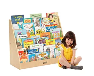 Ecr4kids Birch Hardwood Single-side Book Book Display Stand