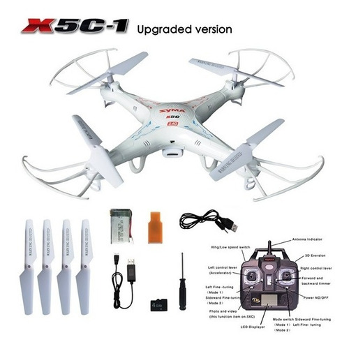 Drone Syma Explorers X5C-1 con cámara HD blanco 1 batería