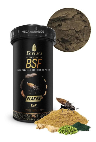 Ração Aquário Marinho + Imunidade Poytara Bsf Flakes 30g