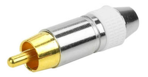 Plug Conector Rca Style - 6mm Ponta Gold - Chipsce Branco