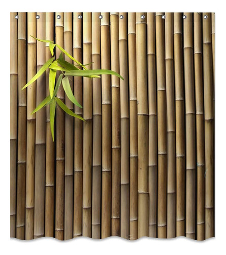 Hipaopao Bamboo 3d Impreso Cortina De Ducha Para Exteriores 