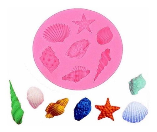 Molde De Silicone Fundo Do Mar Concha Rb599