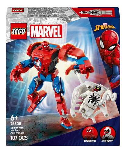 Lego Marvel Armadura Robótica Spider-man Vs Anti-venom 76308 107 Super Heroes Marvel