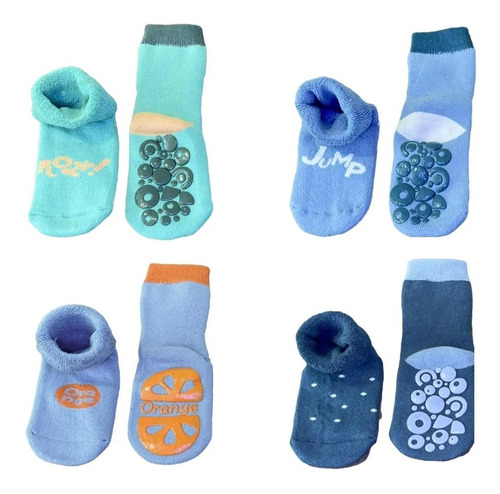 Calcetines Antideslizantes Niños Otoño - Invierno X 4 Pares