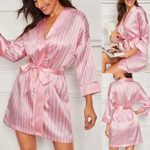 Pijama K Para Mujer, Lencería, Talla Grande, Bata De Seda A