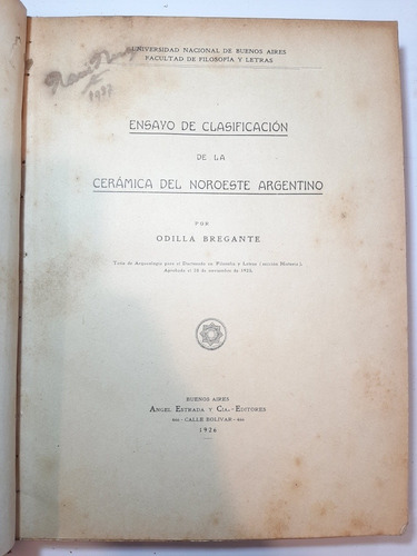 Antiguo Libro Ensayo De Clasificación De La Cerámica Ro 1286