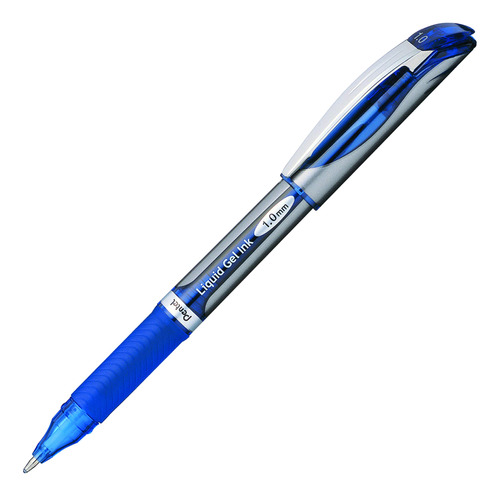 Pentel Energel Ink Pen Bold Point Punta Metalica Tinta Azul