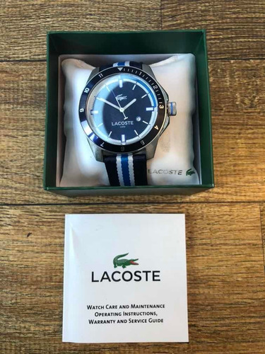 Relógios Lacoste Nylon Azul - Zerado!! Peça De Coleção!