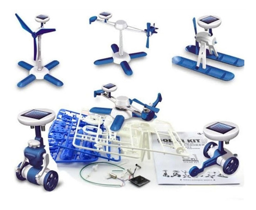 Imagem 5 de 5 de Kit Robo Solar 6 Em 1 Brinquedo De Montar Helicoptero Dinoss