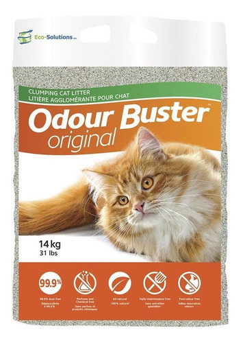 Arena Sanitaria Gatos Odour Buster Original 14kg - Aquarift