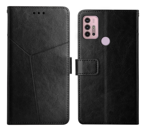 Funda De Piel Con Costuras En Y Para Motorola Moto G10, G20