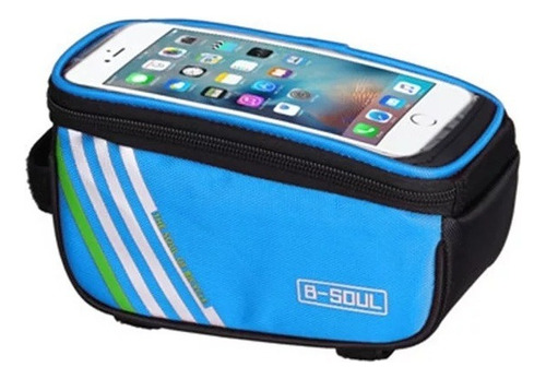 Bolso De Bicicleta Para Celular B-soul Color Negro-celeste