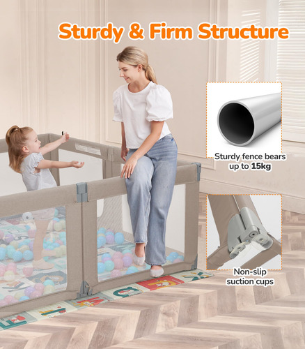 Baby Playpen Dripex Dobrável Com Portões, Anti-queda, Respir