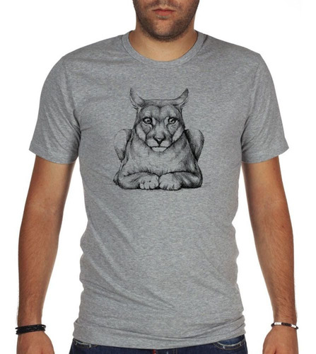 Remera De Hombre Puma Dibujo Lapiz Art