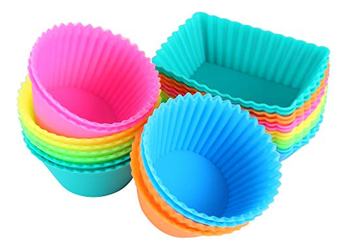 Moldes De Silicona Para Cupcakes Reutilizables - 24 Pzas