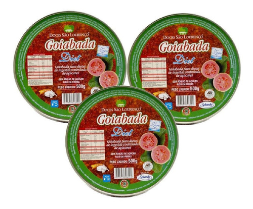 Goiabada Diet Lata São Lourenço 500g (3 Und)