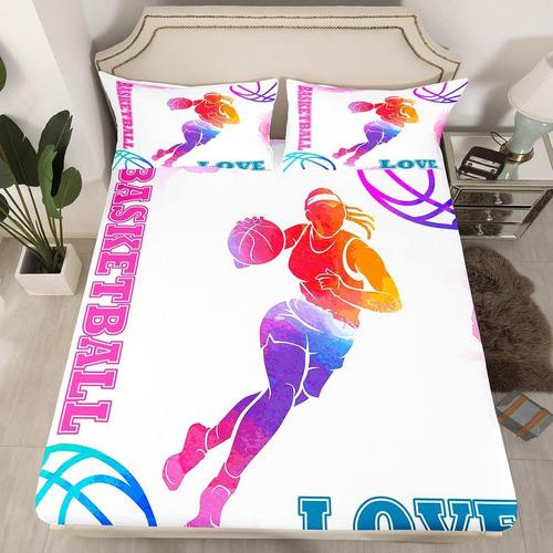 Basketball Lovers - Sábana Bajera Ajustable Para Niños, Tama