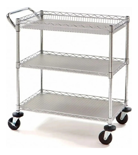 Carrito Multiusos Mesa Servicio Con Llantas Uso Rudo Acero