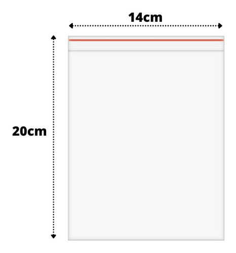 Imagem 2 de 6 de Sacos Saquinho Zip Lock Hermético 14x20 Abre E Fecha 100 Un.