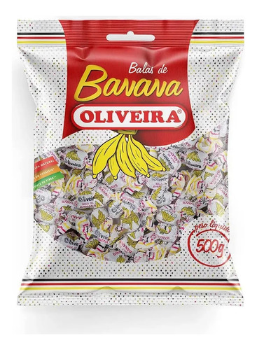 Bala De Banana 600g - Oliveira Kit C/6 Pacotes