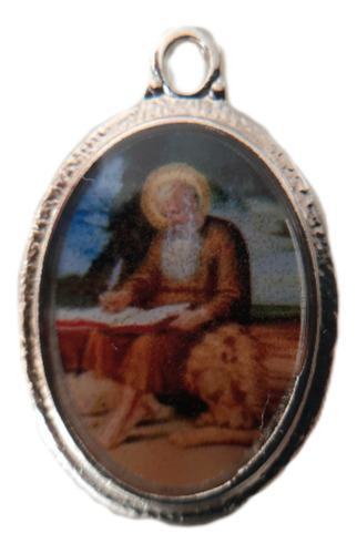 B. Antigo- Medalha Sacra De São Jerônimo Dupla Face Colorida