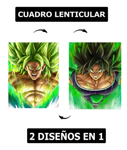 Cuadro Lenticular Dragon Ball Broly Transformacion